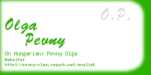 olga pevny business card